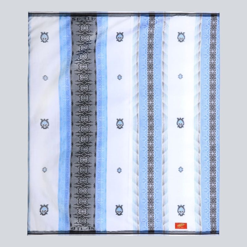 Sarung ATLAS Infinity Jacquard Warna Putih Biru 01
