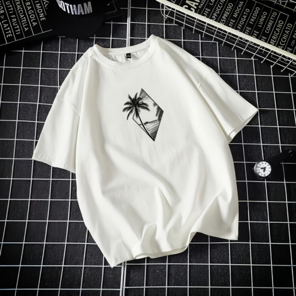 Kaos Distro Pria T- shirt Art COCONUT ISLAND Baju Kaos Dewasa Keren Motif Santai Keren Terbaru 2023