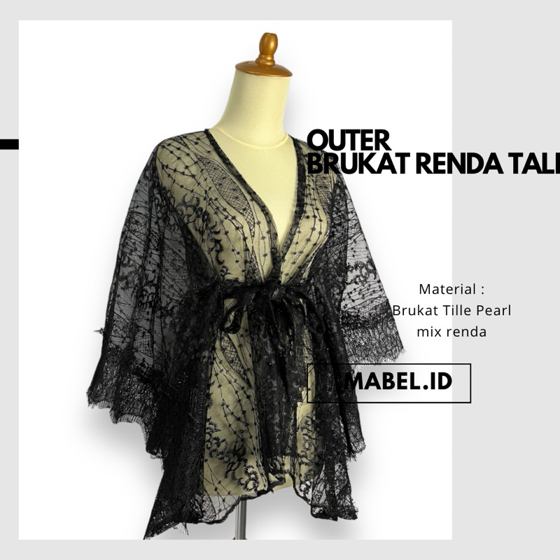 Outer cape kebaya cardigan brukat tile mix renda