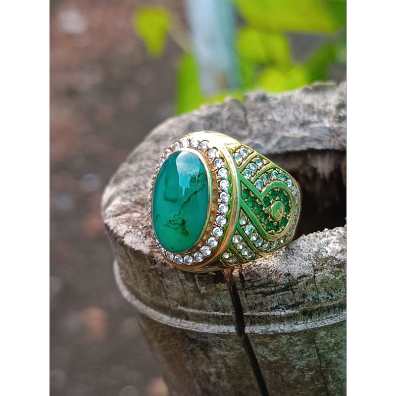 Ring Perak Microsetting Bacan Doko Cristal Sudah Giwang