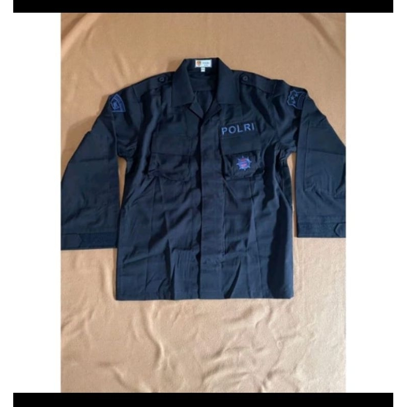 Baju saja PDL Hitam Tactikal jatah Brimob Polri 2023 bahan Halus