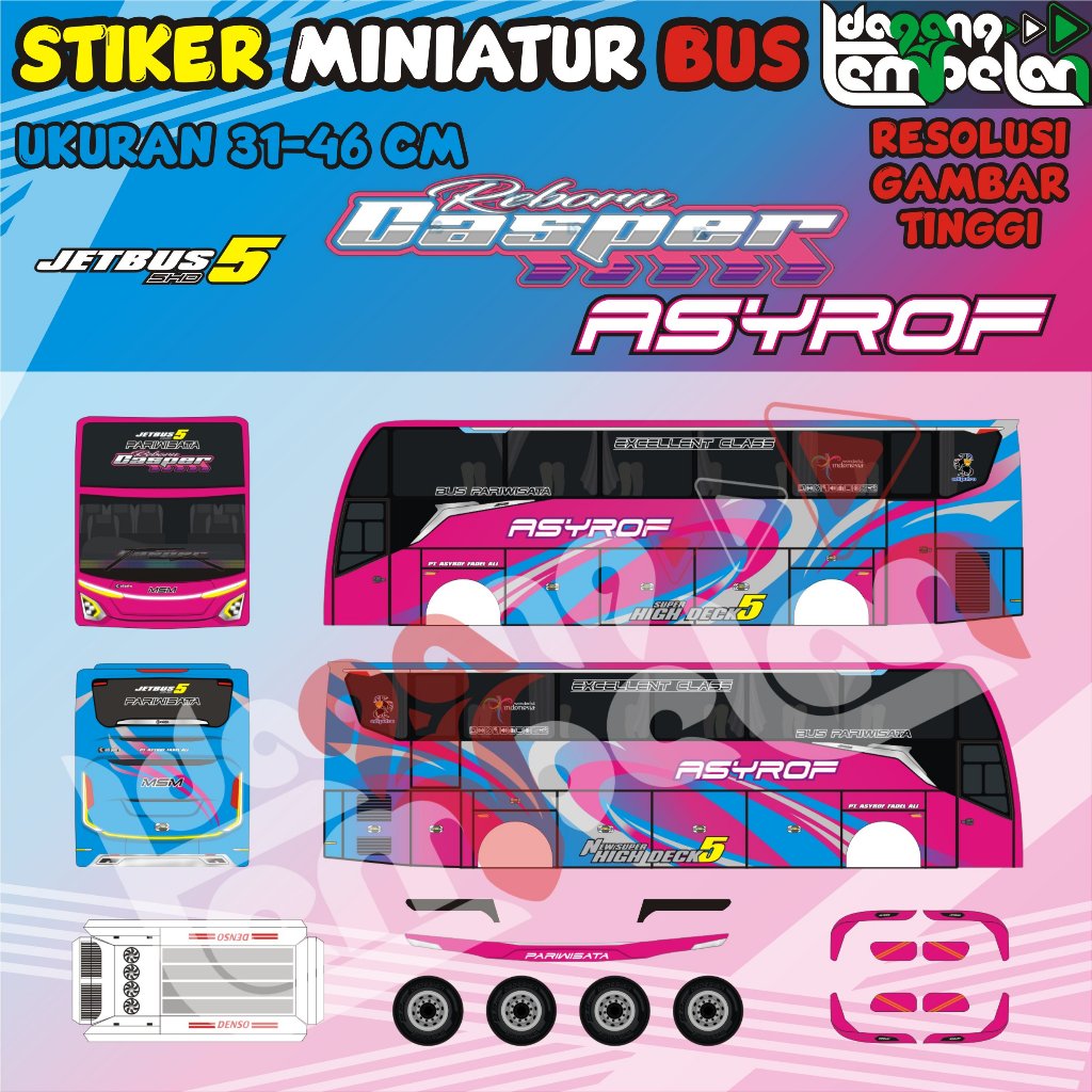 Stiker miniatur bus ASYROF JB5 Tuan Muda | Casper