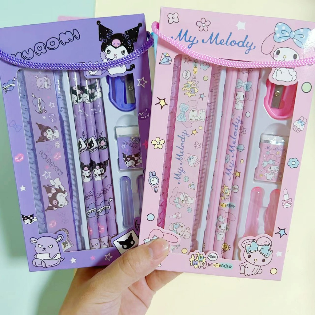 

Ay00! Paket Alat Tulis Gift Set Stationery Anak Sekolah 5 in 1 Kuromi My Melody Cinnamoroll Hello