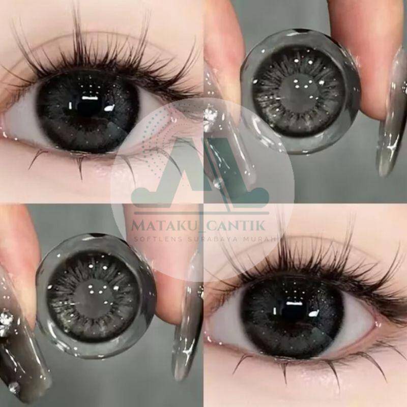 Softlens Hitam Keabu-abuan Best Seller Termurah | Softlens Mata Barbie Diameter | Softlens Tasya Far