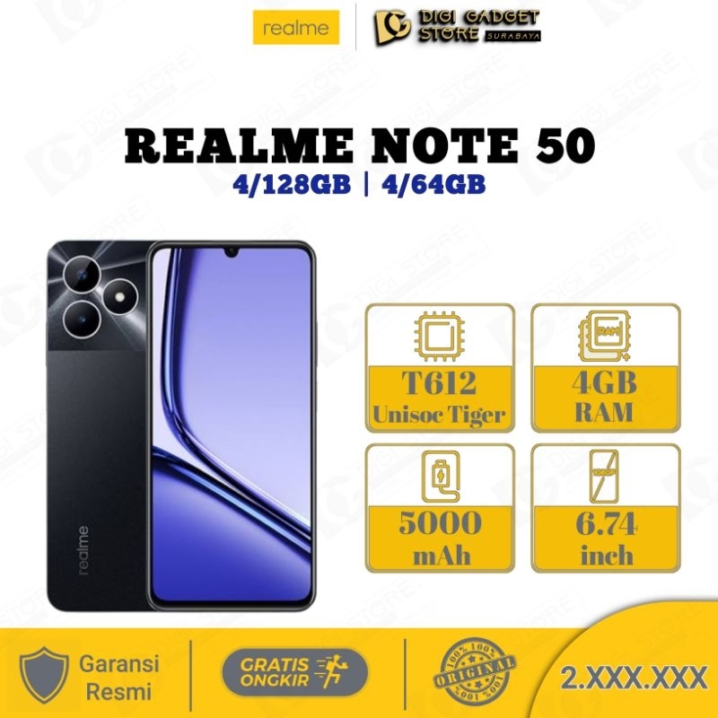 Realme Note 50 4/64GB | 4/128GB | HP realme C21Y 3/32gb & 4/64gb  [5000mAh, 13MP AI Triple Camera, 6