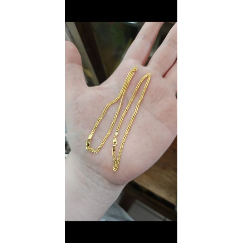 Gelang rantai nori lebar polos tipis ringan murah emas asli