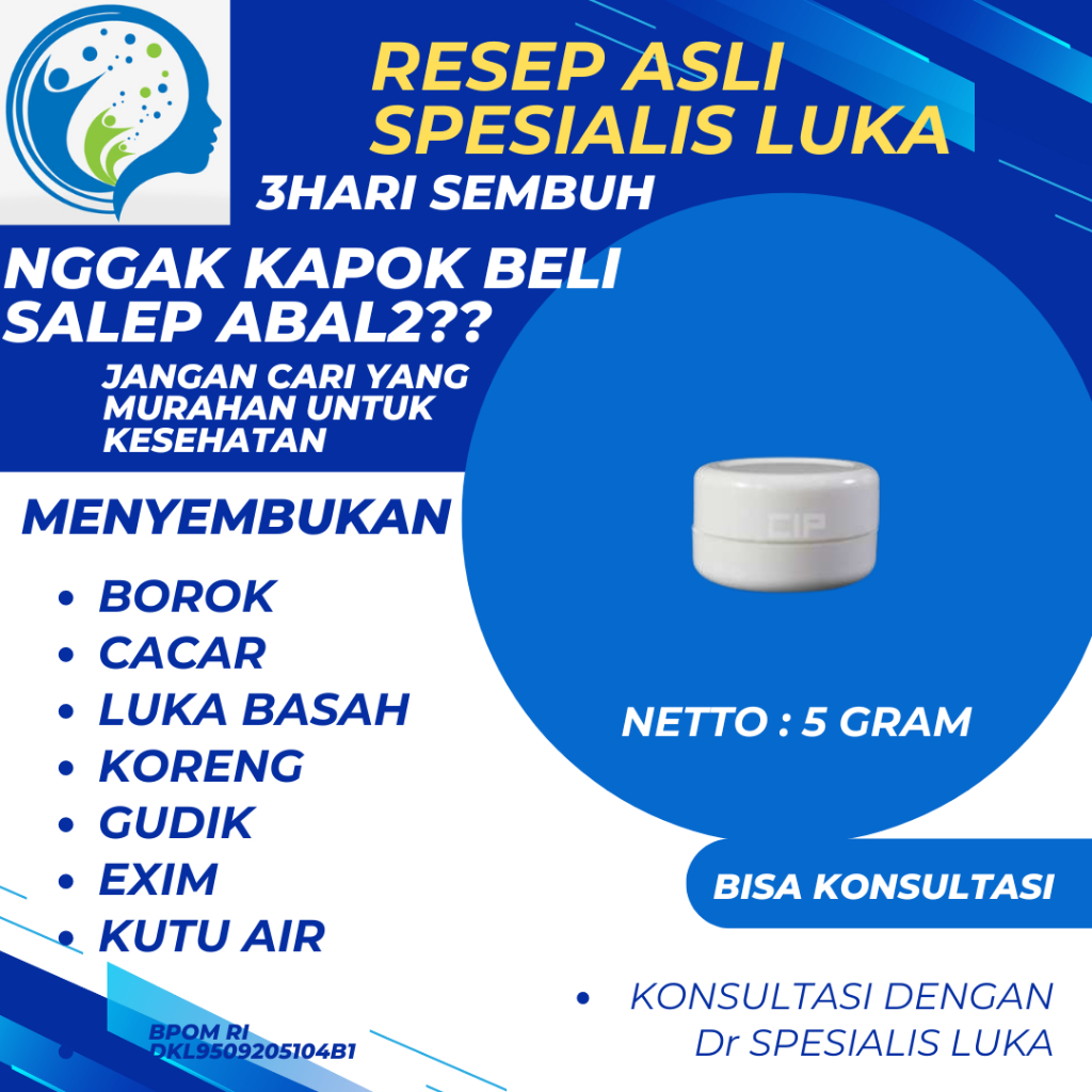 Salep Pengering Borok 5 Gram Luka Bernanah Basah Cacar Air Diabetes Korengan Koreng Paling Ampuh SAL