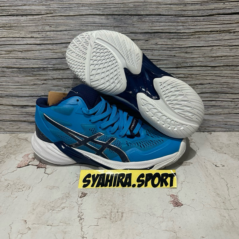Sepatu Voly Sky Elite FF 2 Blue Navy (Berdecit) Super Premium (Free Kaos Kaki)