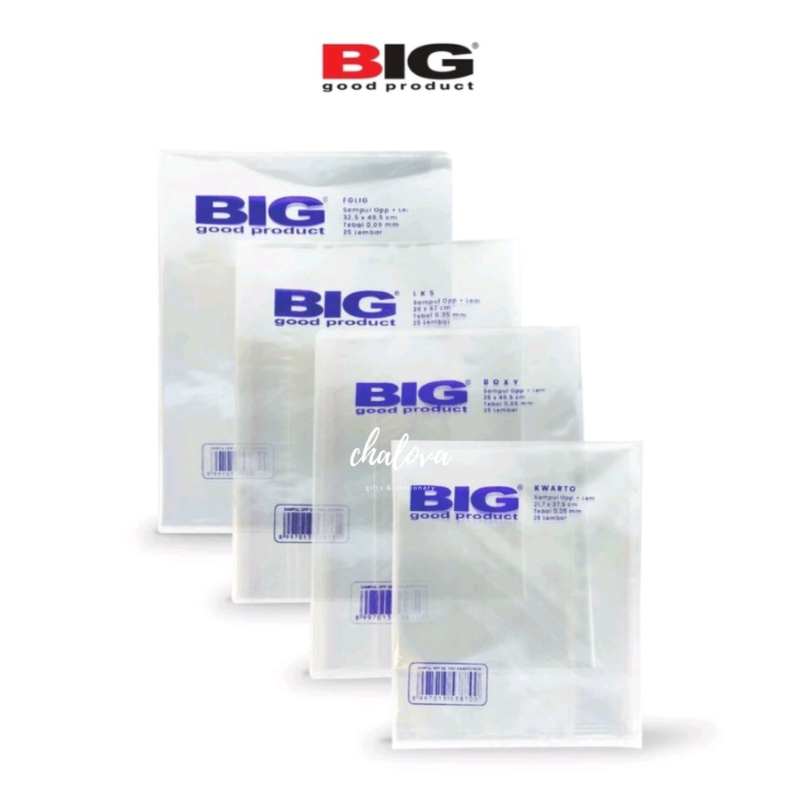 

[PAK] SAMPUL BUKU PLASTIK BIG OPP KWARTO / SAMPUL BUKU OPP LEM ISI 25 LEMBAR 0.5MM / SAMPUL BUKU TULIS KECIL BIG 1001