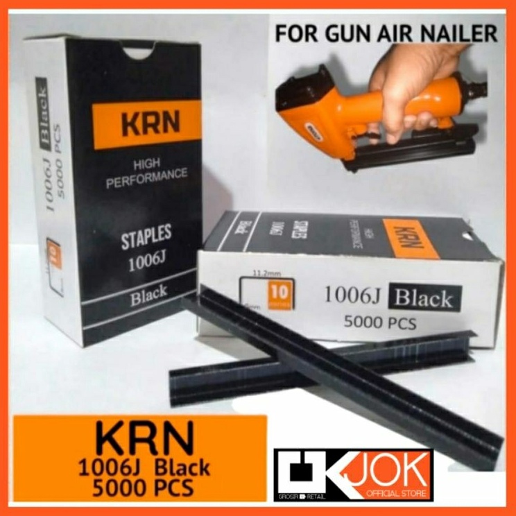 

Product Exclusive Isi Staples KRN 16J Refill Gun Air Nailer Warna Hitam 5 pcs
