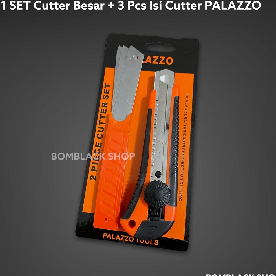 

Spesial Update PALAZZO Pisau Cutter Besar 18mm Grip Karet 3 pcs Isi Cutter Mata Pisau Kater Tidak Licin Potong Kabel Listrik Pertukangan Tukang Perkakas