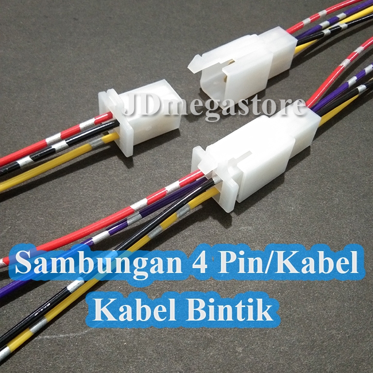 (Grosir/COD) Soket Sambungan Kabel 4 Pin / Soket Konektor Kabel 4 Pin - KABEL BINTIK