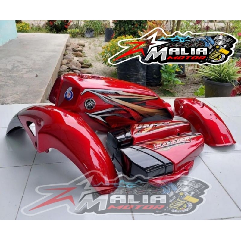 body set halus yamaha rx king warna merah maroon
