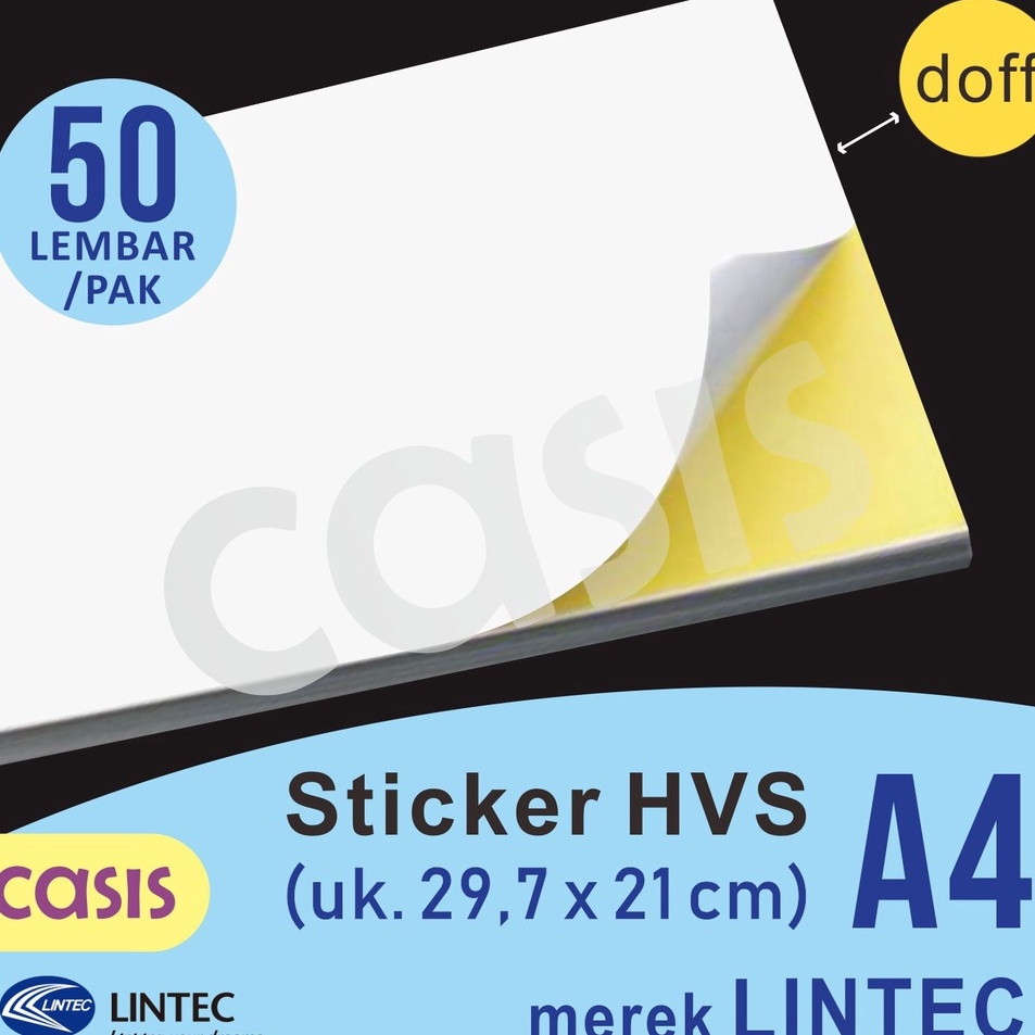 

Serbu Update kertas stiker hvs A4 isi 5 lbr lintec CASIS