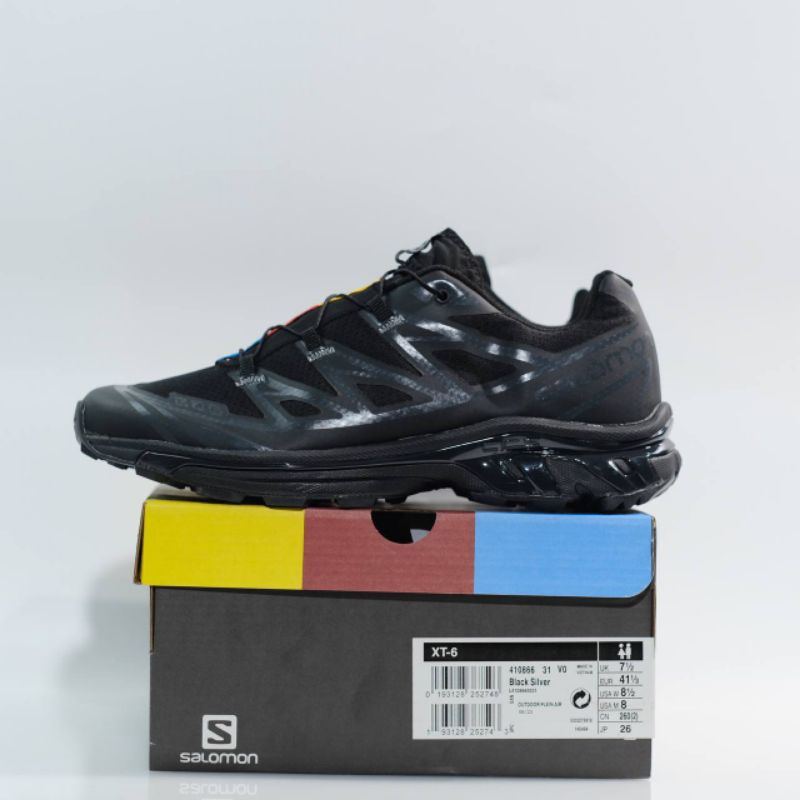 Salomon XT 6 Sneakers Men's Trail All Black Bnib Authentic 100% - Sepatu Salomon Original