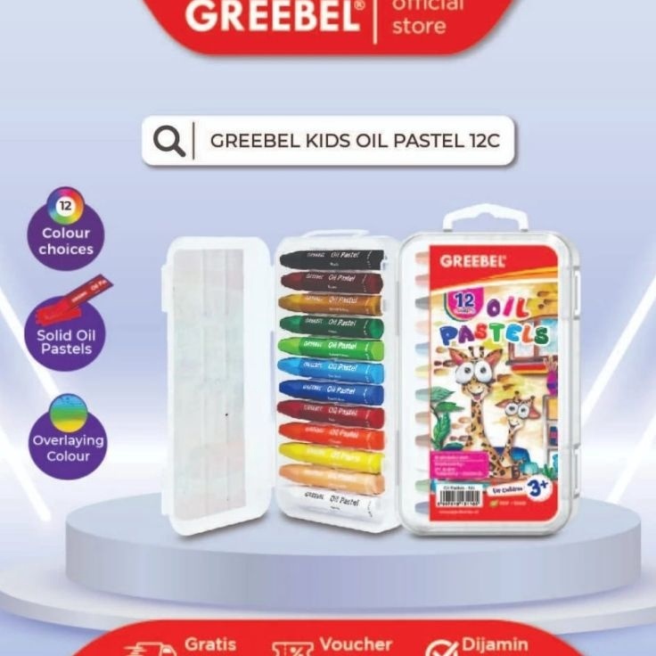 

Borong Hemat GREEBEL Crayon 12 warna Oil Pastel Greebel 12 Warna