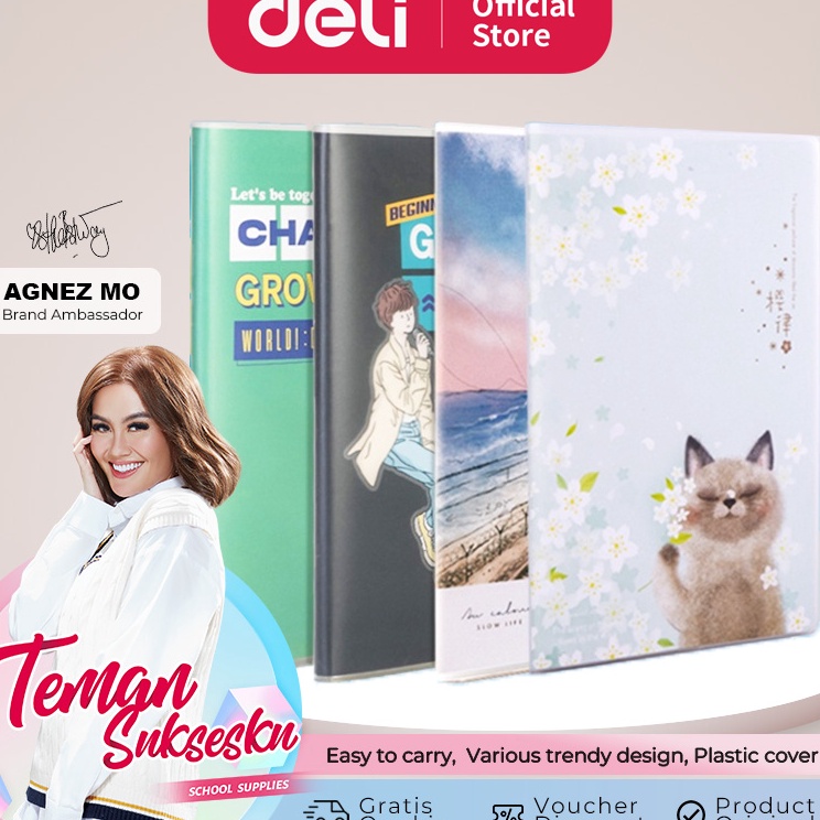 

Grosir Irit Deli PVC Cover Notebook Buku Catatan Agenda A5 Cover Plastik Lucu T32XX