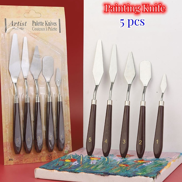 

Banyak Stock Promosi Set Isi 5 Spatula Lukis Painting Knife Pisau Palet Lukis