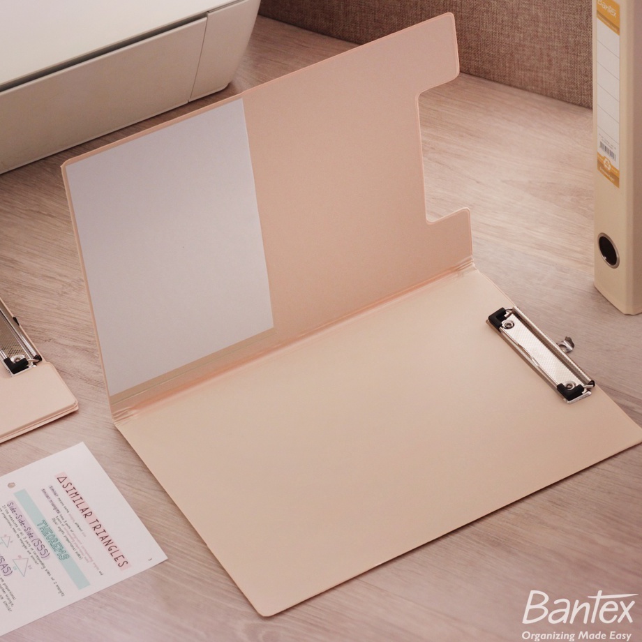 

Buruan Stok Bantex Clipboard with Cover Clipfolder Papan Jalan Papan Ujian A4 F4 Folio Peach