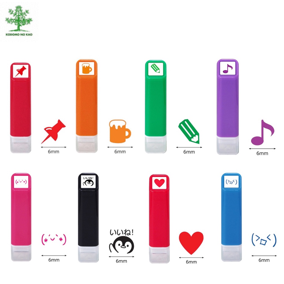 

Kualitas Terjamin Kodomo No Kao Mini Stamp Pin Beer Heart Penguin Panda Music Porcupine 6mm Stempel Mini