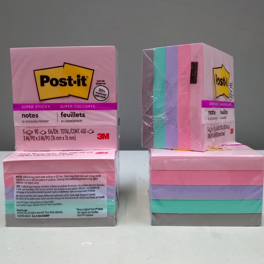 

Buy Now 3M Post It Super Sticky Notes 6545SSNRP Super Collants 3inch x 3 inch