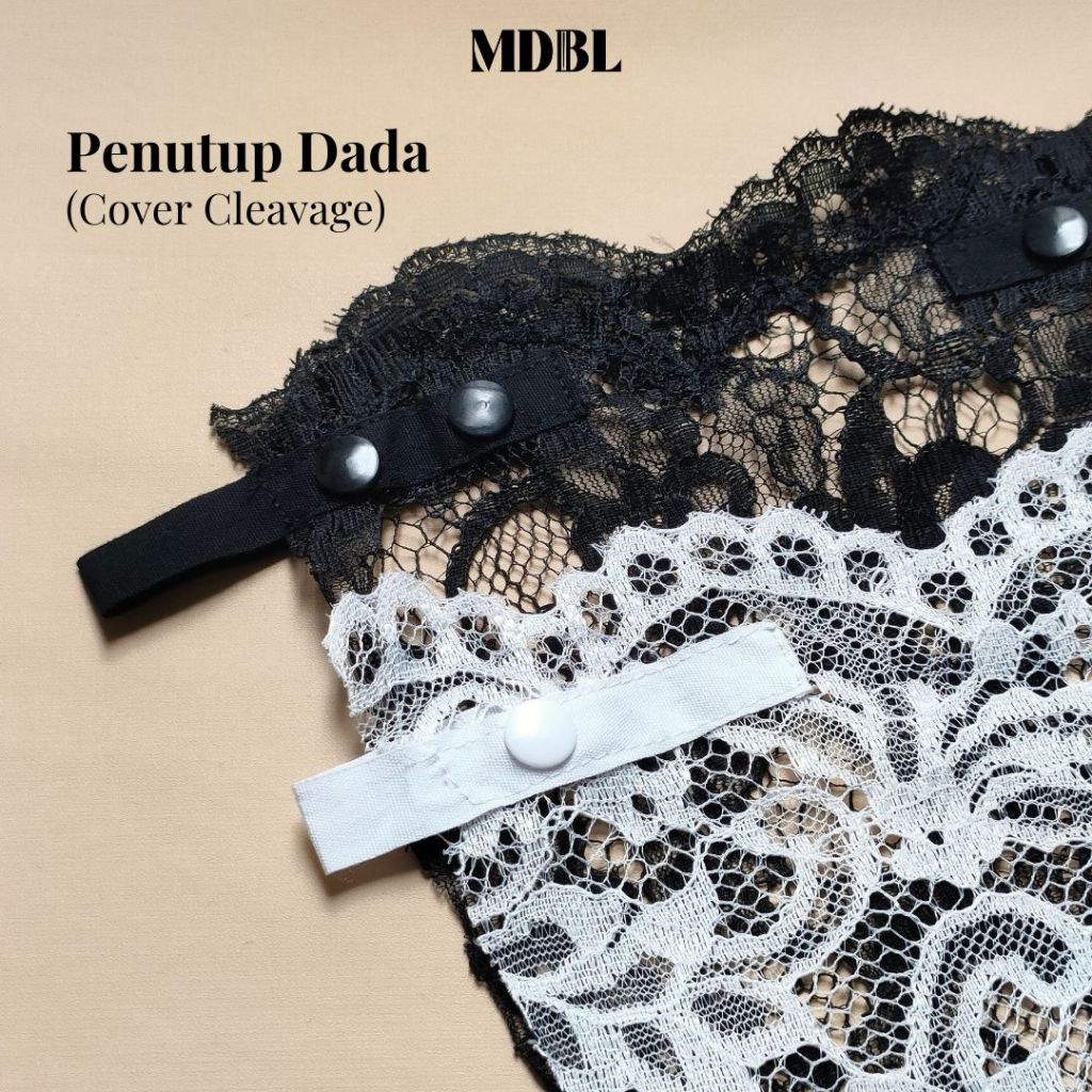 Kamisol Penutup Belahan Dada / Cover Cleavage Cami Secret Camisole Jas Blazer Renda Hitam Putih Krem