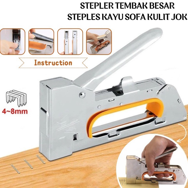 

Model Unik Staples Tembak Gun Tacker Powerful Stapler Silver