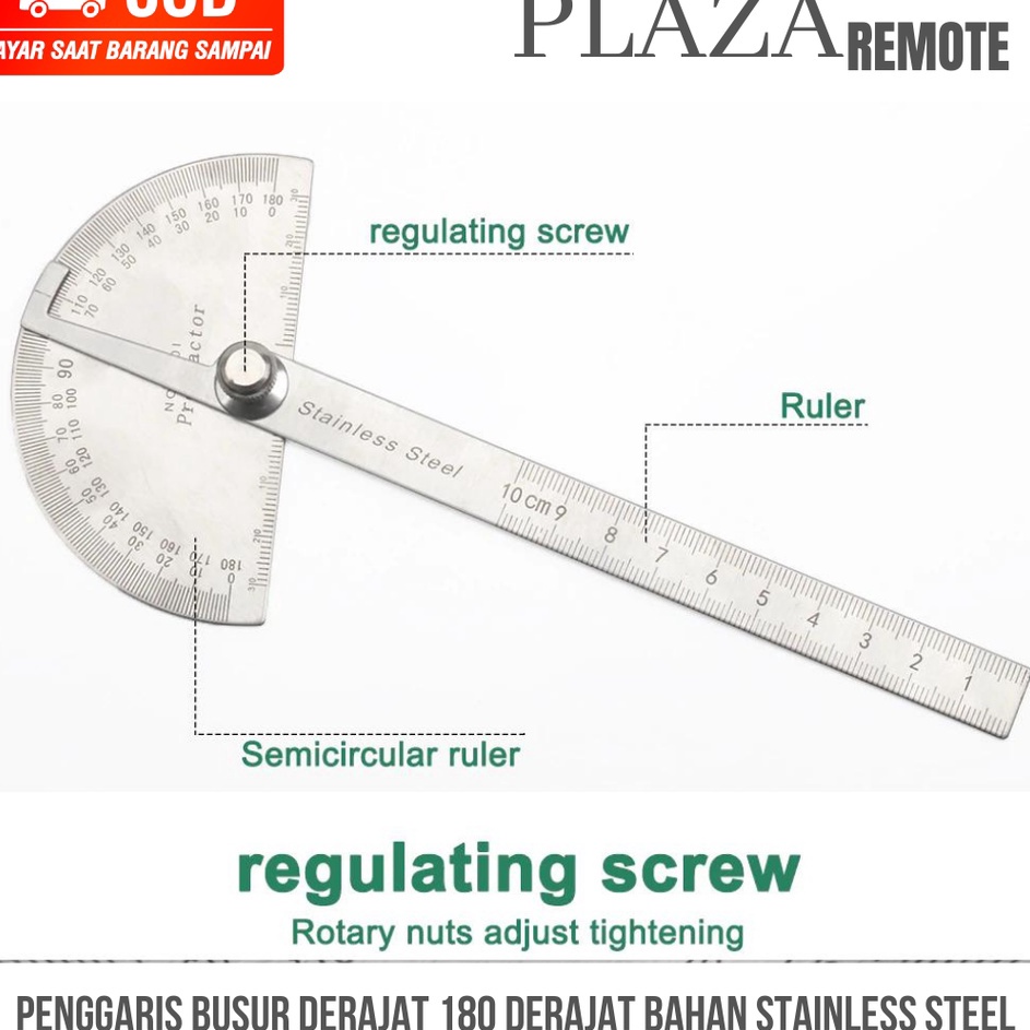 

Serba Untung Penggaris Busur Derajat 18 Derajat Bahan Stainless Steel Sudut Goniometer ALAT UKUR SUDUT