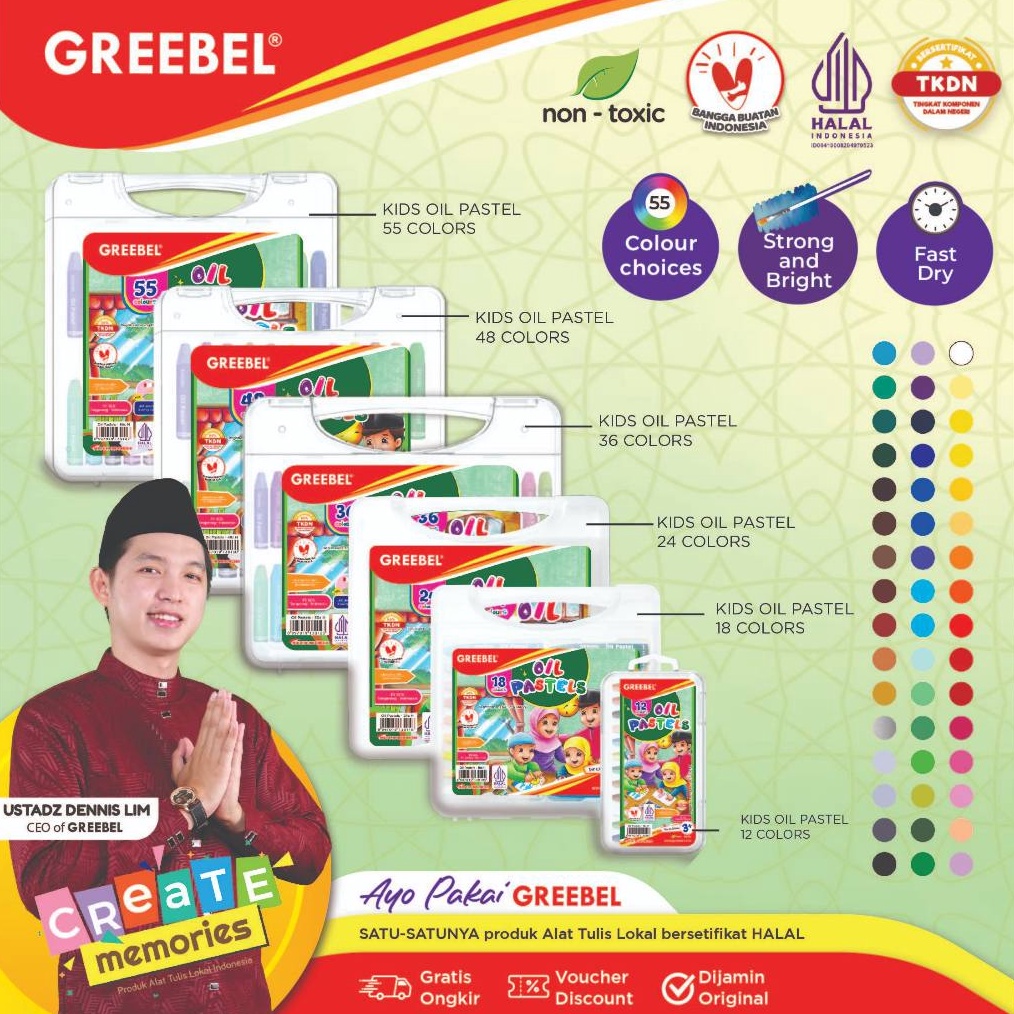 

KODE E44W GREEBEL CRAYON KIDS OIL PASTEL HALAL EDITION KRAYON Aman untuk anak Alat Mewarnai Menggambar