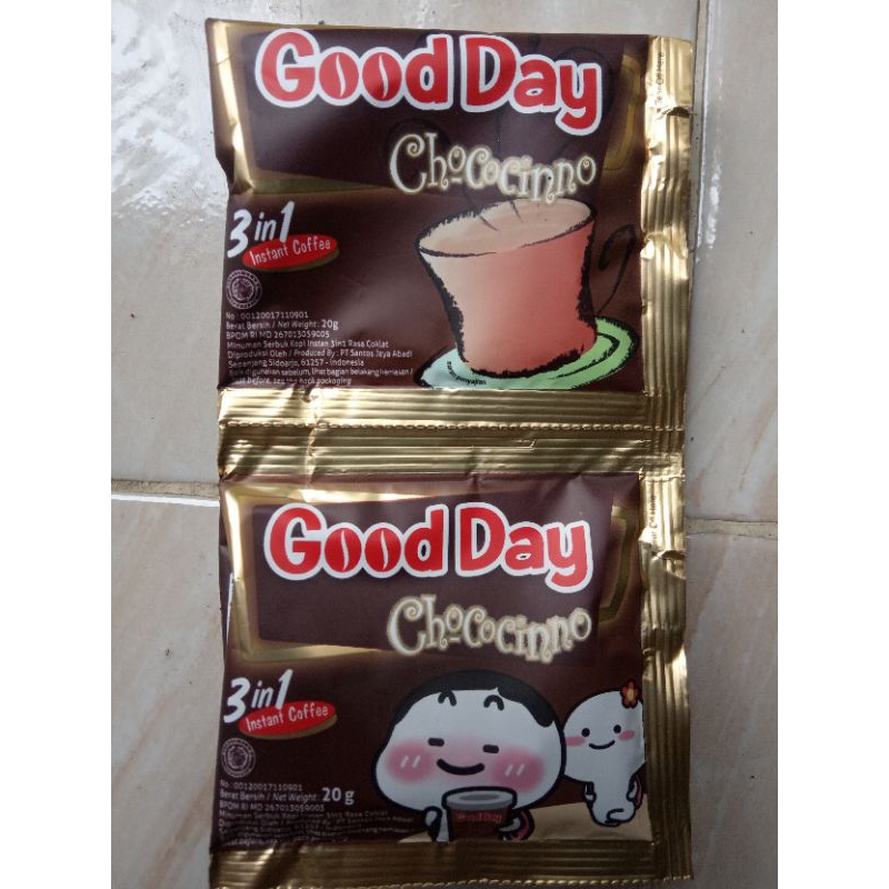 

Gooday chococino lebih nikmat dan aroma sangat harum di sajikan pasan /dingin tetep nikmat