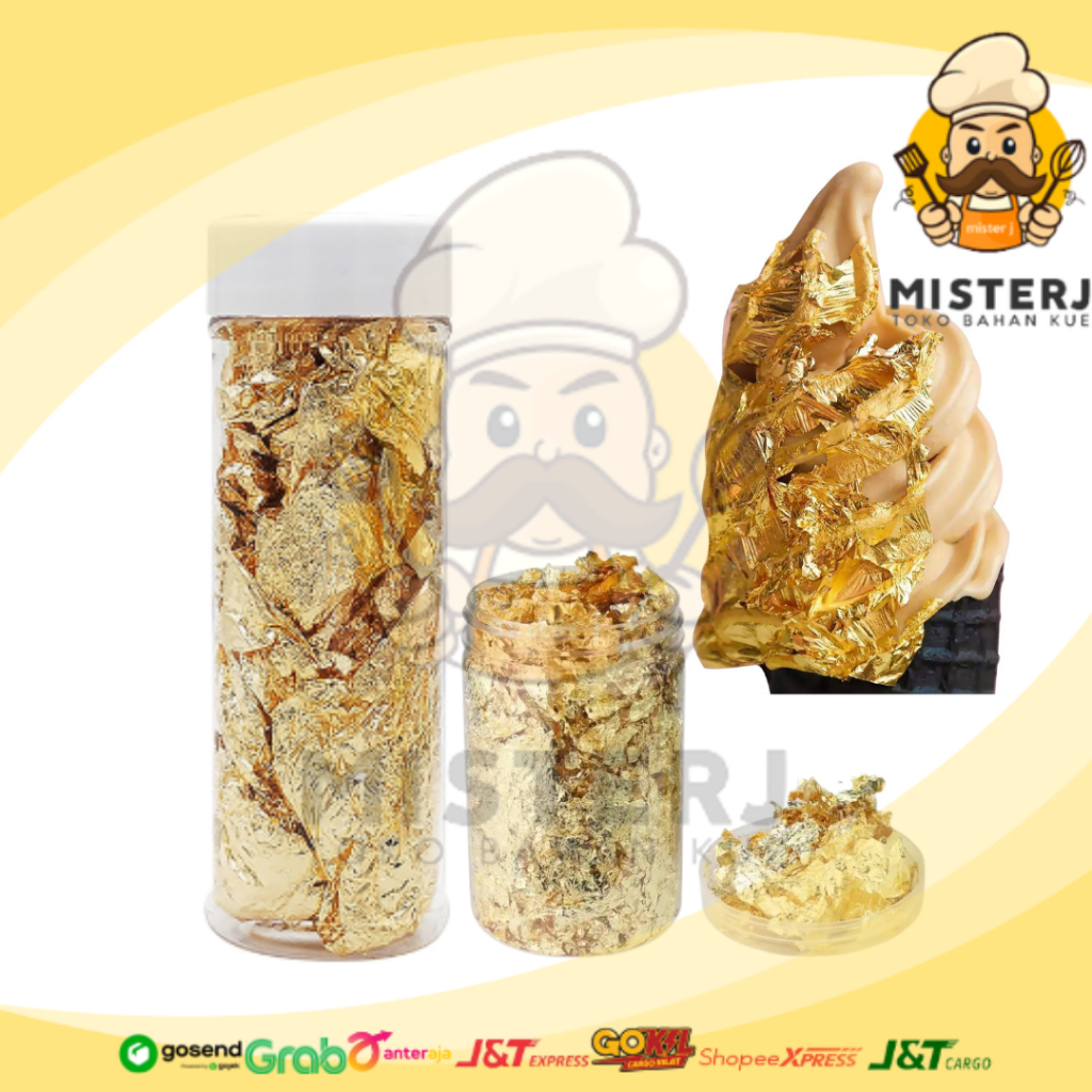 

Edible Gold Leaf | Silver Leaf | Rose Gold Leaf | 2 Gram | Food Grade | Leaf Crumb | Bisa Di Makan | Hiasan Makanan