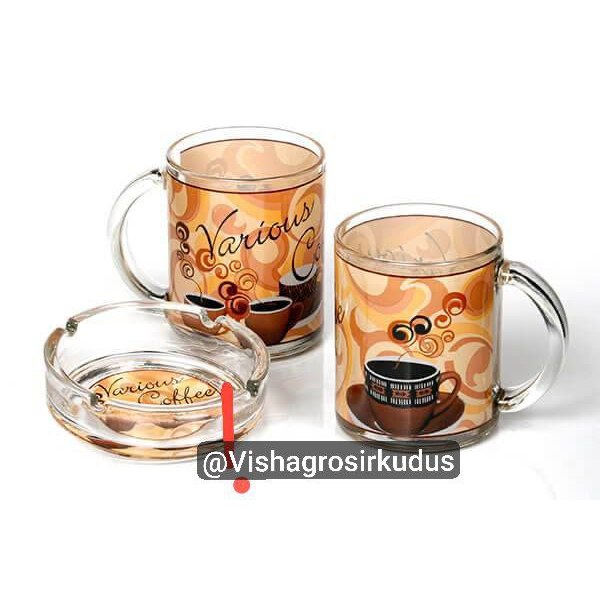 Gelas Goblet 4 Set Kaca Motif