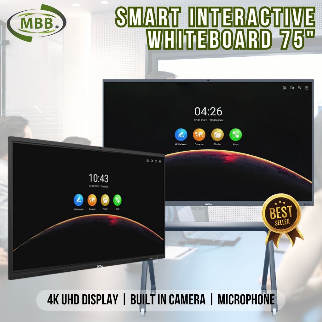 

MBB 75" Interactive Whiteboard | Smart Flat Panel / Papan Tulis Digital Touchscreen 75 Inch Windows - android