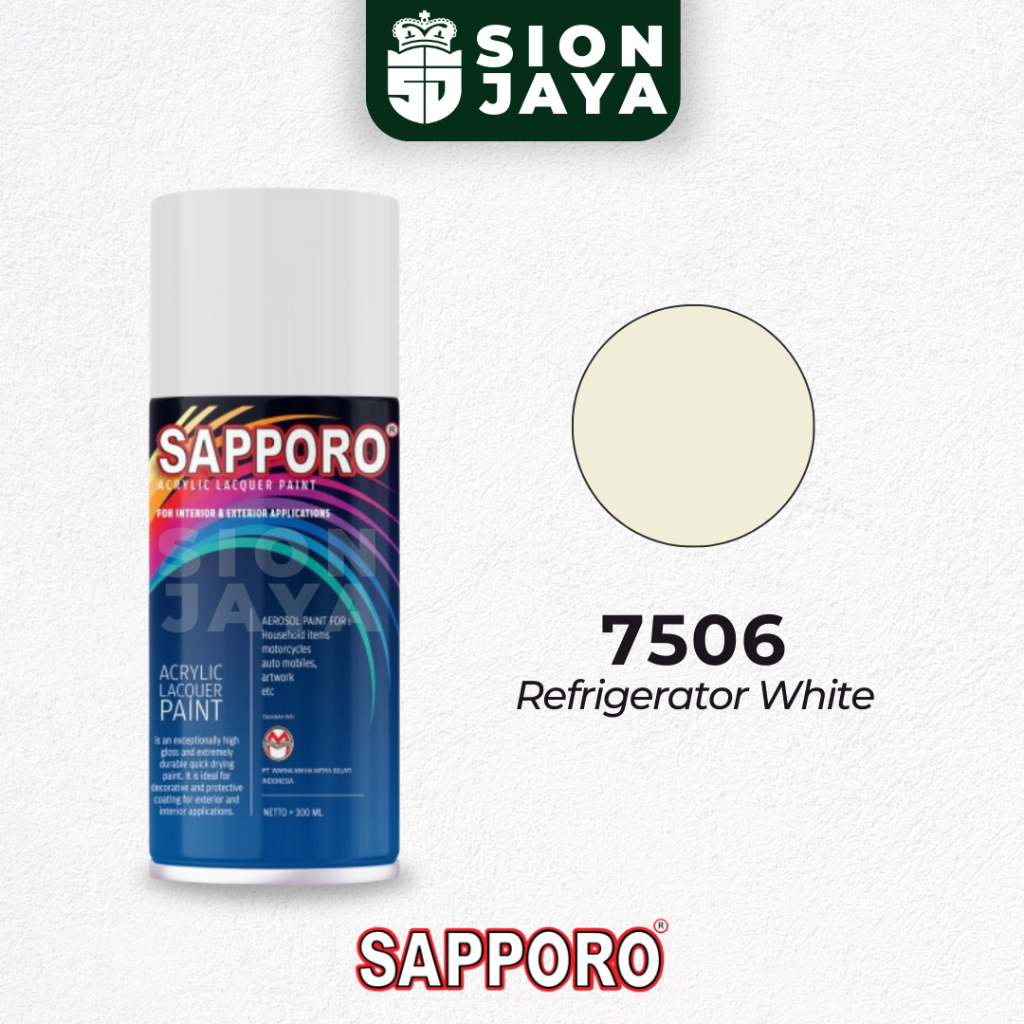 Pilox / Pylox / Cat Semprot Sapporo 300ml Putih Tulang Standard Colour 7506 Refrigerator White