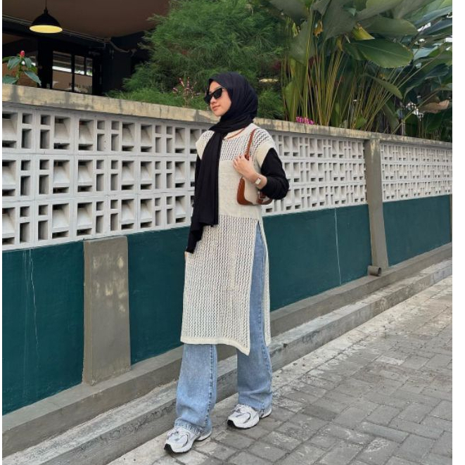 RUBI JARING TUNIK BELAH PINGGIR / RUBY JARING  / OUTER  TUNIK JARING WANITA