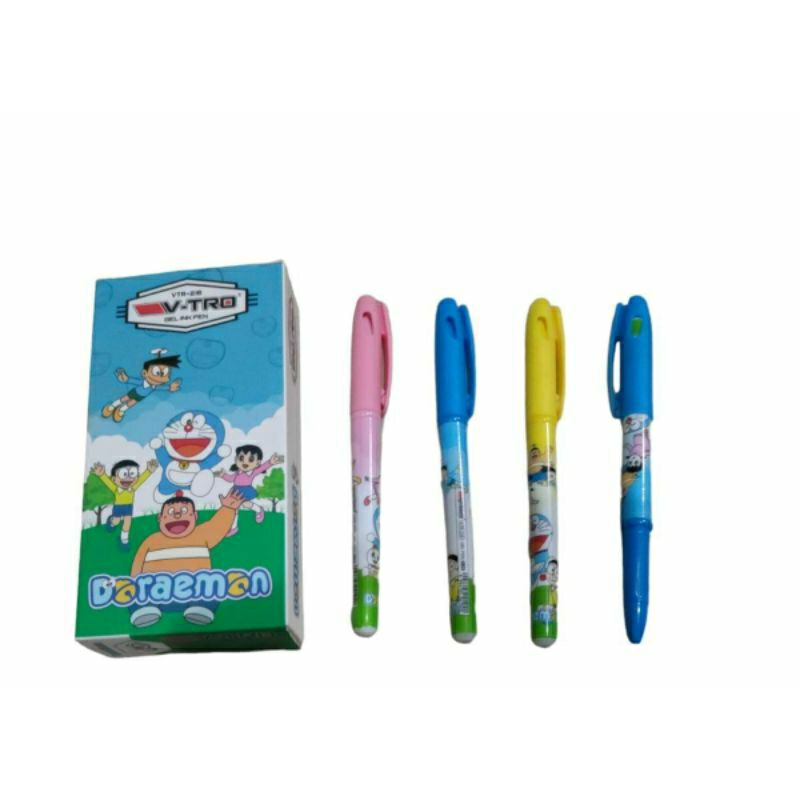 

Pulpen gel karakter doraemon isi 12 pcs