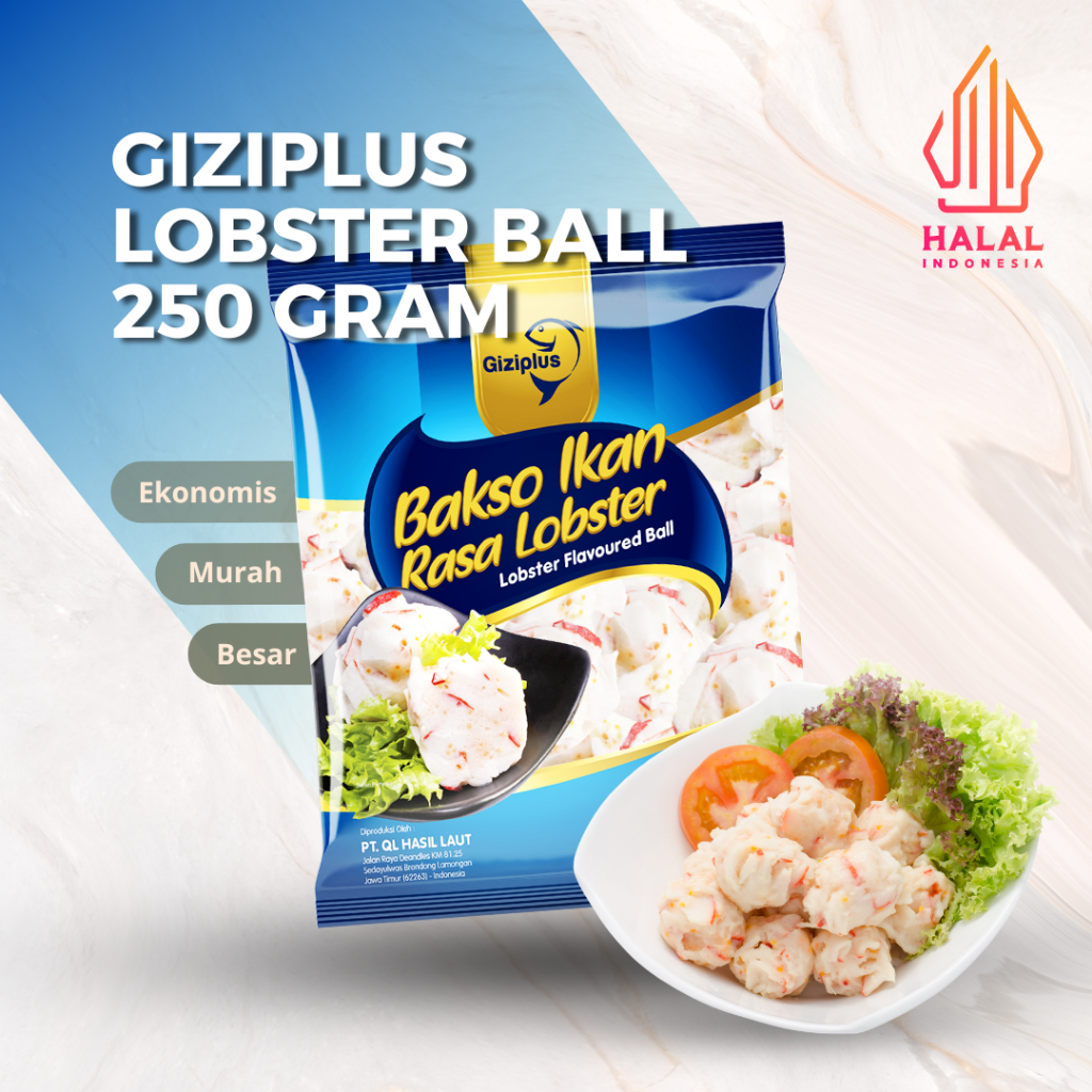 

[GROSIR] GIZIPLUS LOBSTER FLAVOURED BALL BAKSO IKAN RASA LOBSTER 250 GRAM