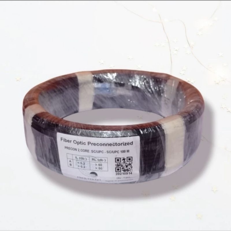 Kabel fiber optic FO optik 2 core 100 meter precon SC FTTH SC UPC 100m 100mtr 2Core 100meter Good Qu