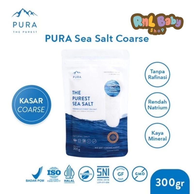 

Pura The Purest Sea Salt Coarse (Kasar) 300 Gr - Garam Laut Kasar Organik Natural