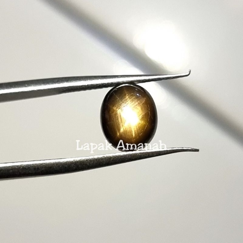 Batu Black Safir Star Asli Natural Black Sapphire