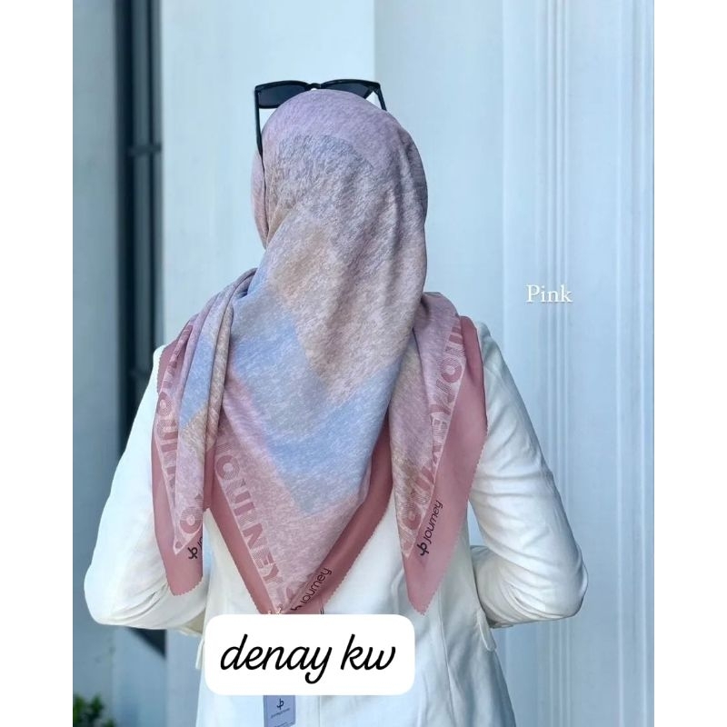 NUANSA PINK hijab segiempat denay voal motif semarang