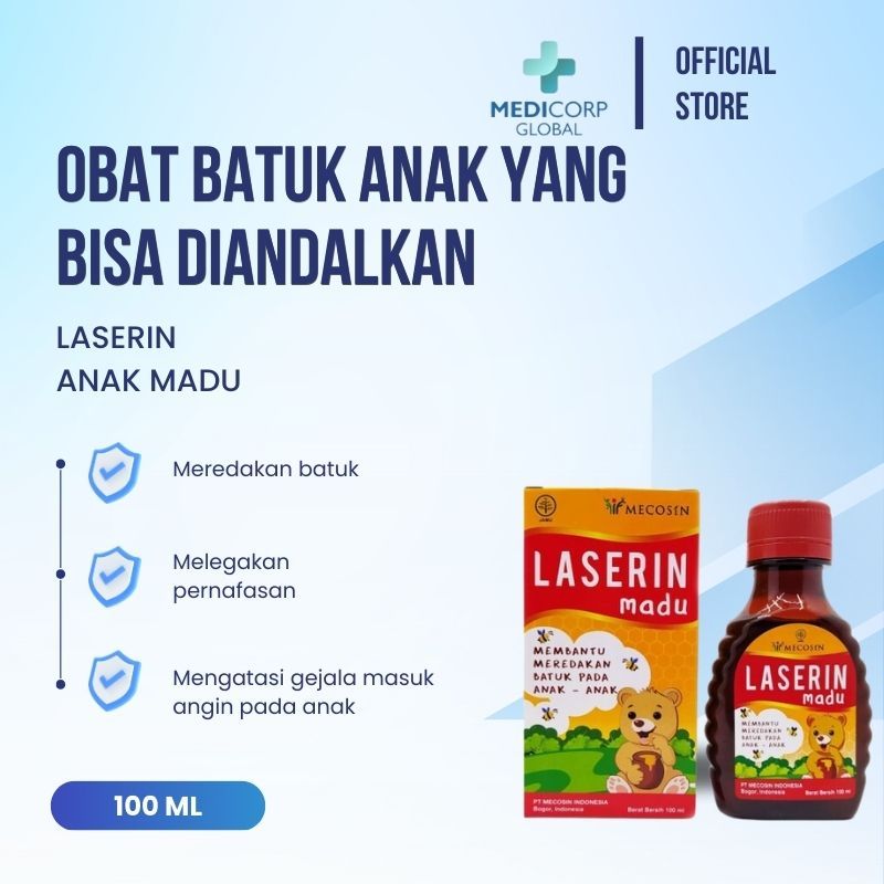 [MEDICORP] Laserin anak madu sirup obat batuk tradisional pilek flu kids 100 ml