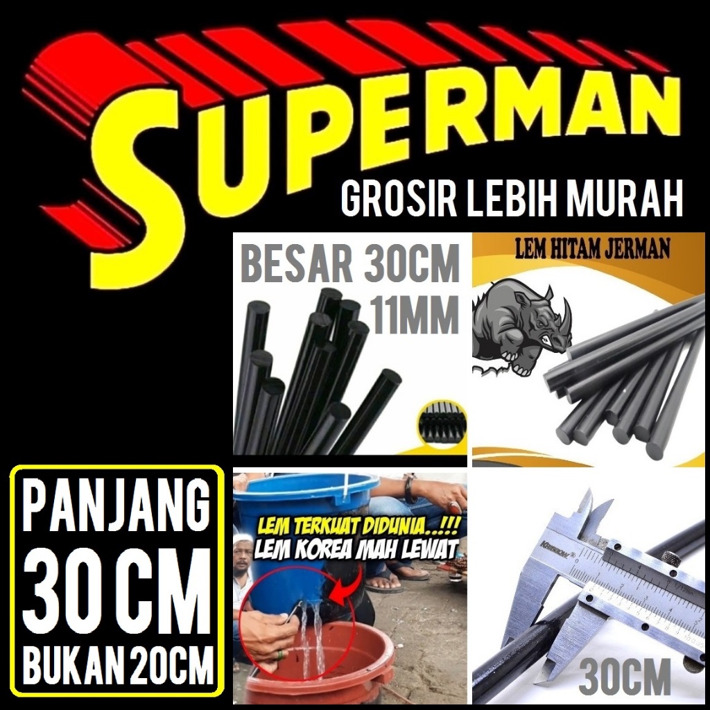

(P1) LEM AJAIB HITAM BESAR 30CM bukan kecil 20cm lem jerman panjang 30 cm terkiuat di dunia black refill lem gluestick bakar glue stik premium supermanjogja supermanjogja