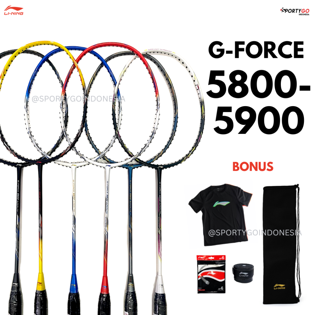 FREE PEMASANGAN Raket Lining G-Force Superlite 5800 / 5900 LI NING GFORCE 5900
