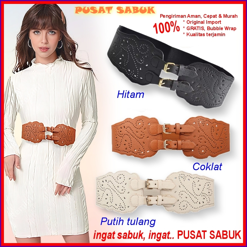 Belt Sabuk Wanita Obi Besar Karet Ikat Pinggang Perempuan Fashion Gesper Cewek Korea Oby Kekinian Pi
