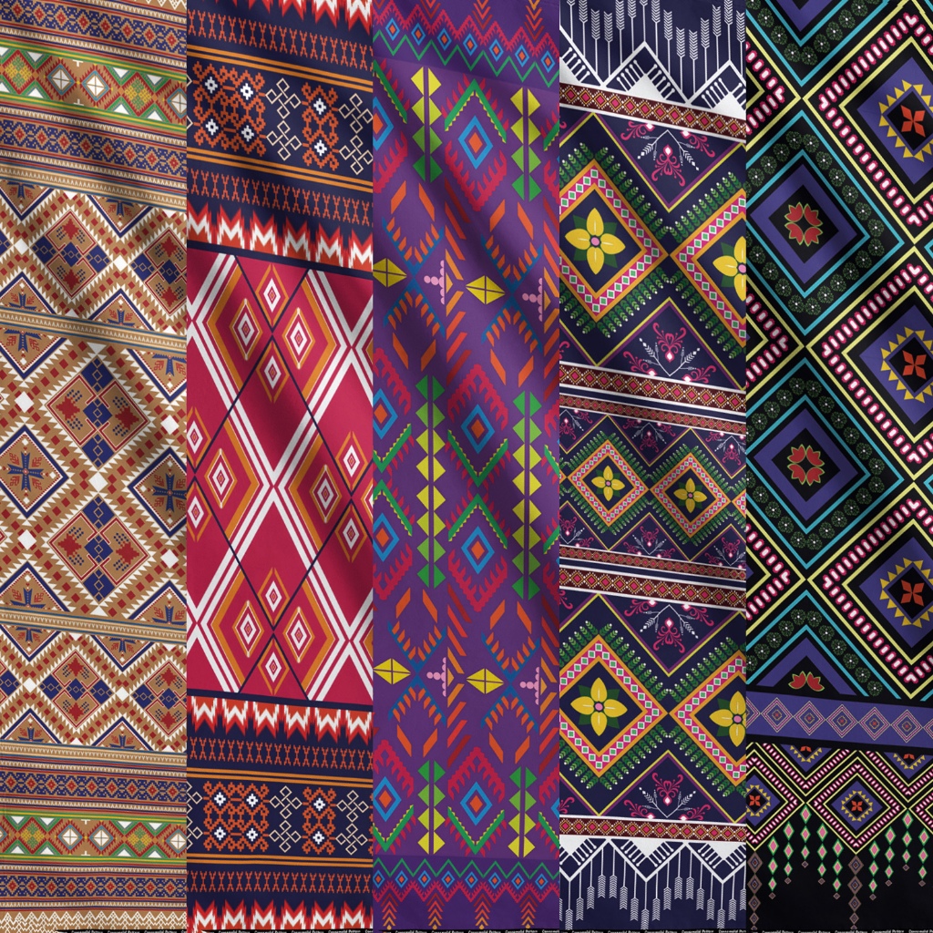 Kain Toyobo Motif Batik ETNIK GEOMETIC Lebar 145cm FULL BORDER 1120