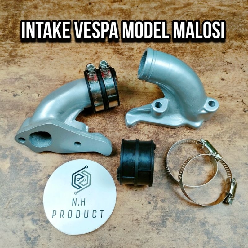 Intake Manipol Vespa Model Malossi Komplit Karet Dan Clamp