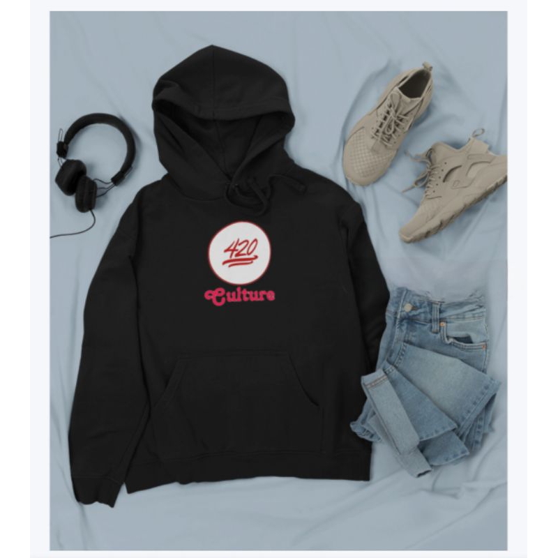 Sweater Hoodie Hitam 420 Culture