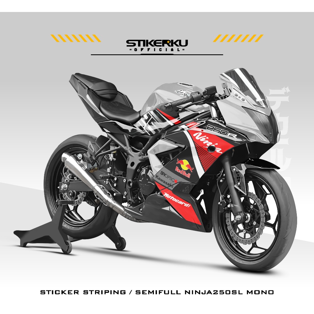 STRIPING NINJA250SL MONO / MOTIF 21 / STICKER / NINJA250RR MONO / NINJA250 MONO / STIKERKUDECAL