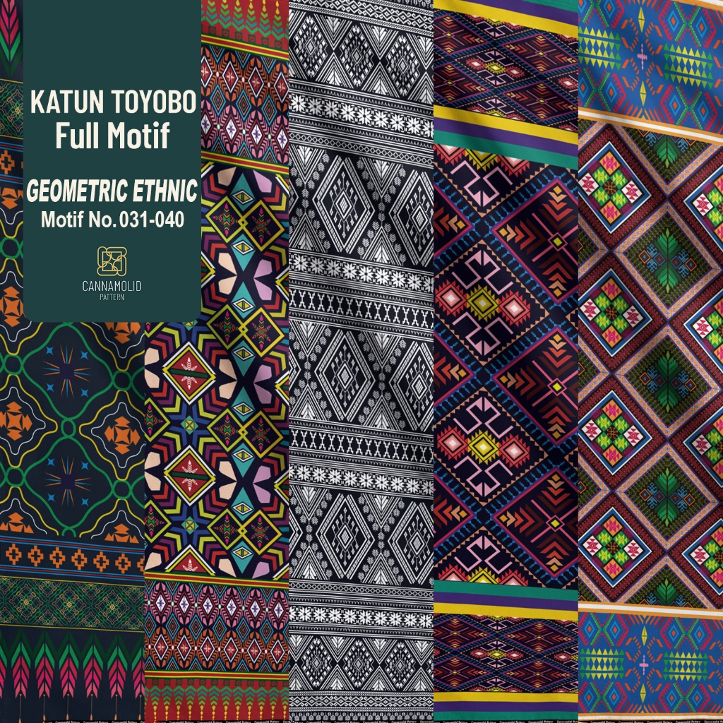 Kain Toyobo Motif Batik ETNIK GEOMETIC | Lebar 145cm | FULL BORDER 31-40